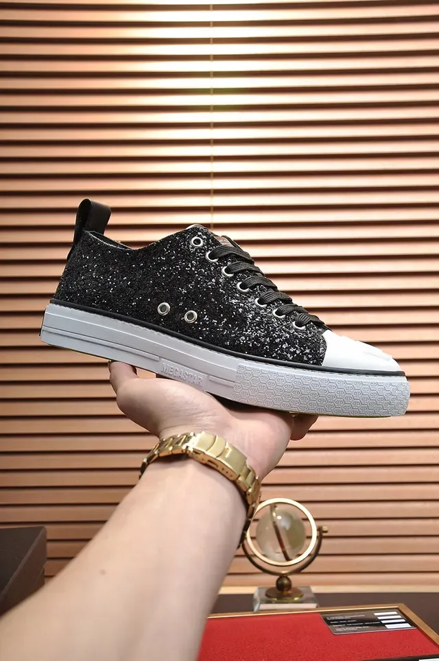Philipp Plein Megastar Glitter Tênis Lifestyle Preto e Branco 7