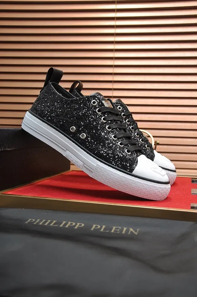 Philipp Plein Megastar Glitter Tênis Lifestyle Preto e Branco 8