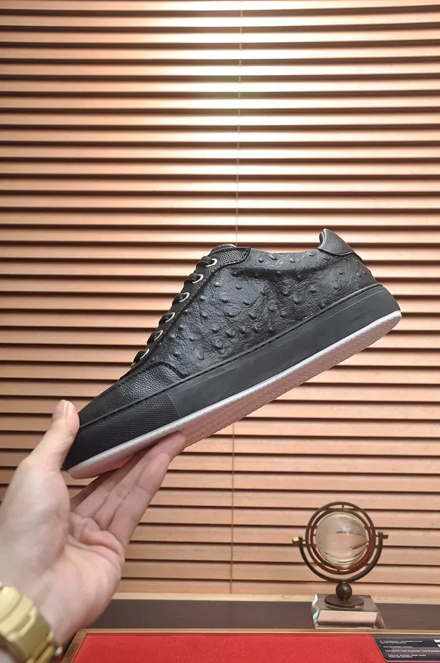 Philipp Plein Sneakers Lifestyle en Cuir avec Embossage d'Autruche et Logo Hex 5