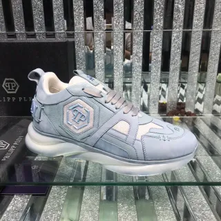 Philipp Plein PP Logo हल्का नीला भूरा चंकी स्नीकर