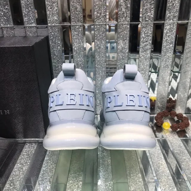 Philipp Plein PP Logo Chaussures Chunky bleu clair gris 3