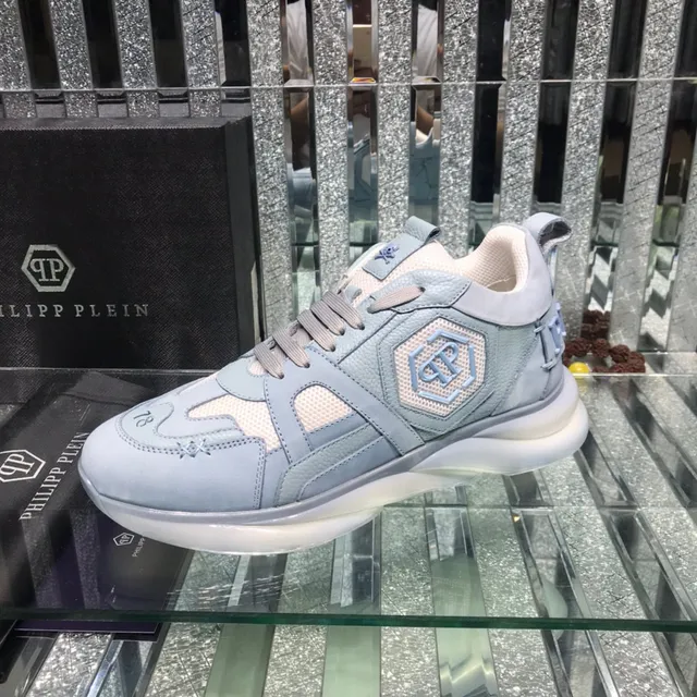 Philipp Plein PP Logo Chaussures Chunky bleu clair gris 4