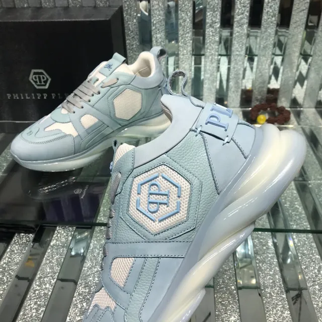 Philipp Plein PP Logo Chaussures Chunky bleu clair gris 5