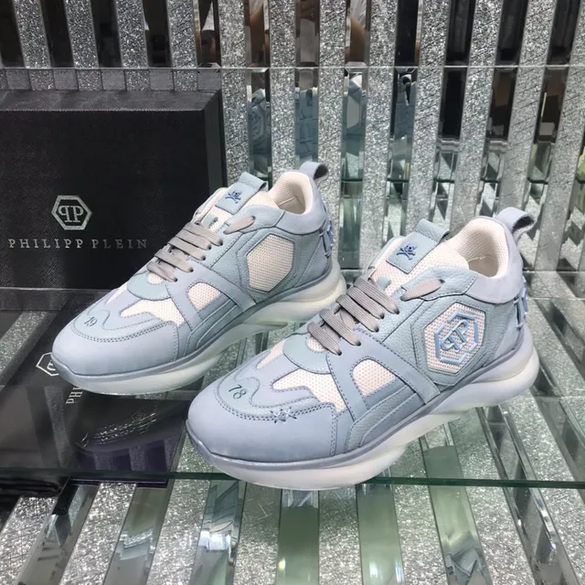 Philipp Plein PP Logo Chaussures Chunky bleu clair gris 8