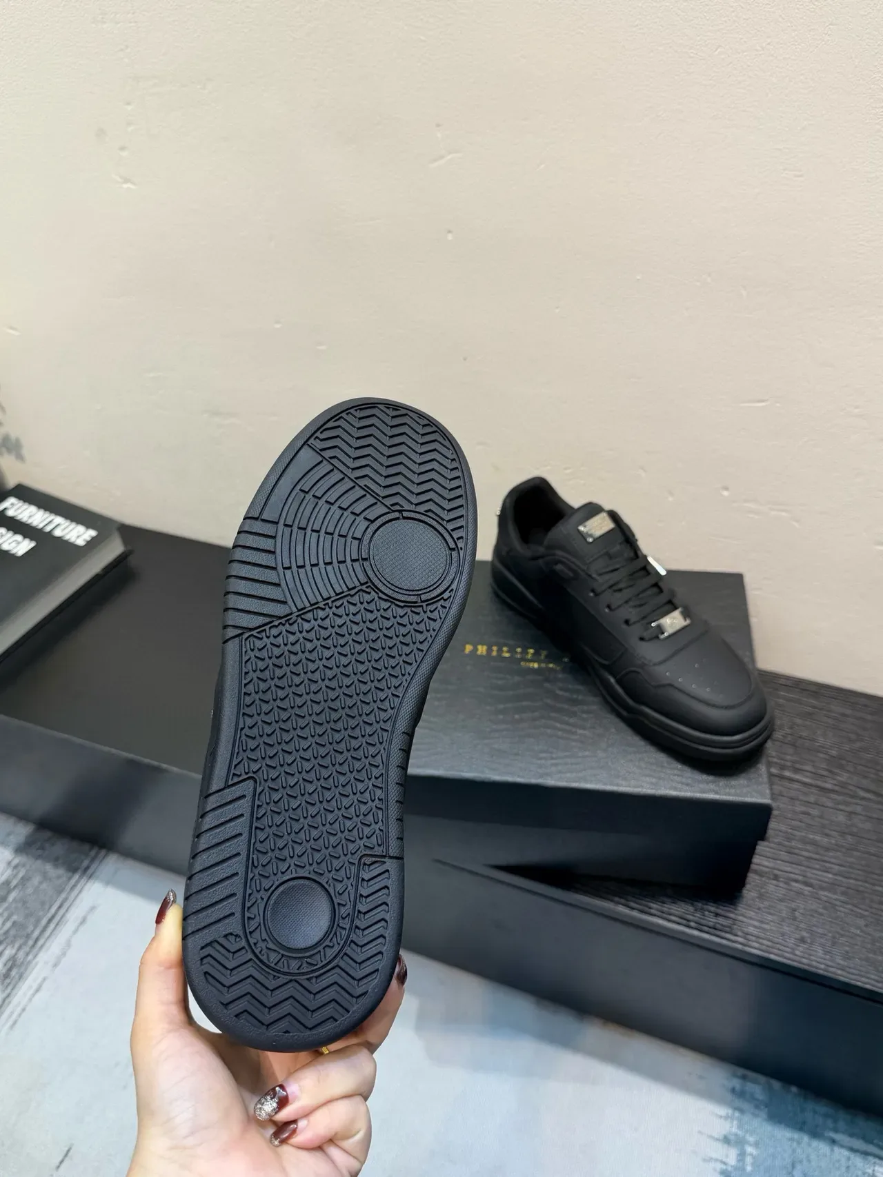 Philipp Plein STREET KING basket lifestyle en cuir tout noir 9