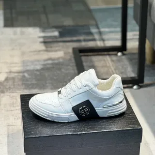 Philipp Plein Super Street 白色皮革生活方式运动鞋