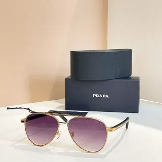 Prada Aviator Gold Purple Gradient Sunglasses
