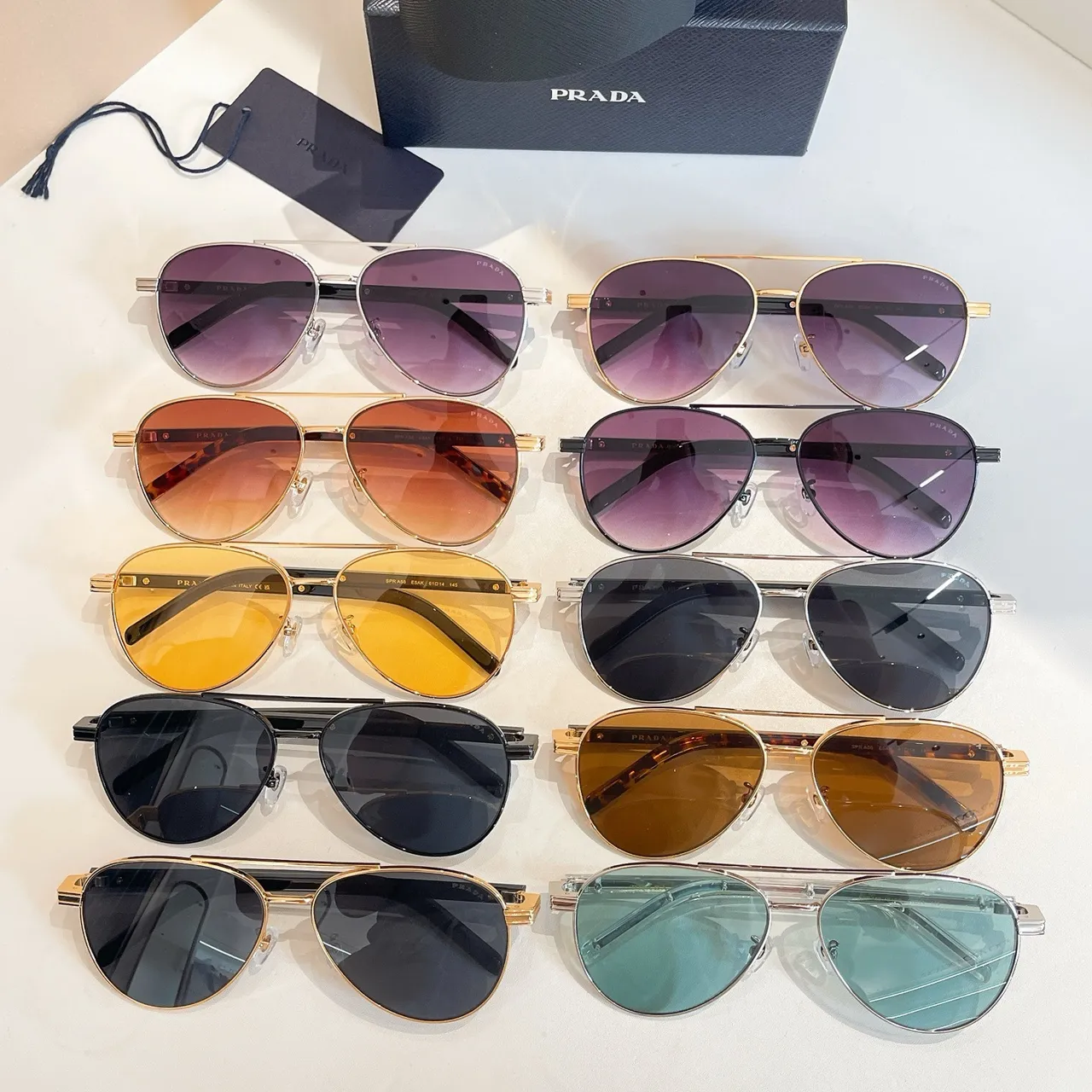 Prada Aviator Gold Purple Gradient Sunglasses 2