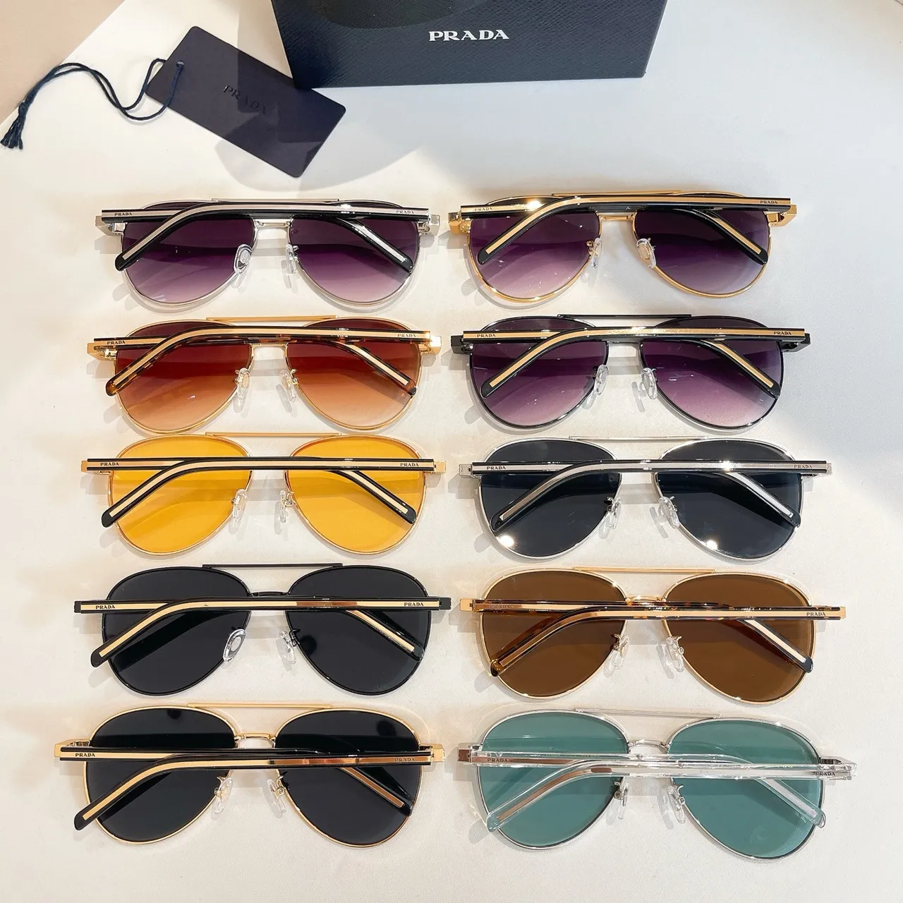 Prada Aviator Gold Purple Gradient Sunglasses 3