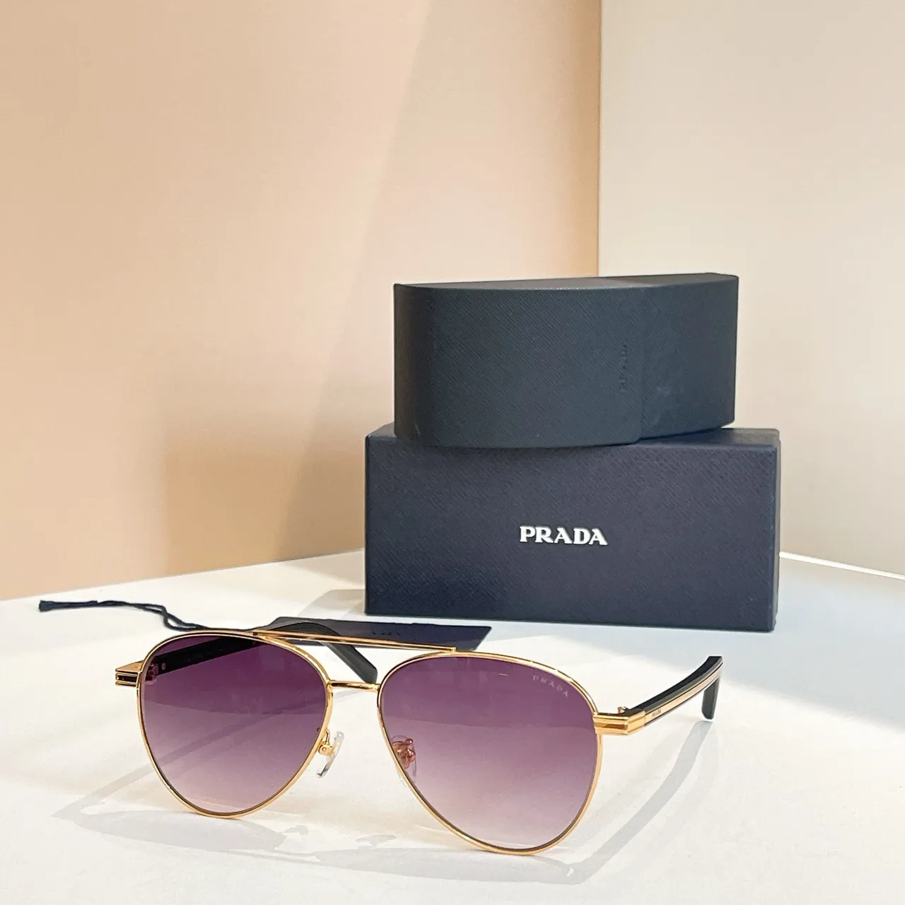 Prada Aviator Gold Purple Gradient Sunglasses 5
