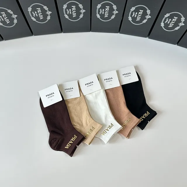 Prada Black Gold Low-Cut Ankle Embroidered Logo Socks 3