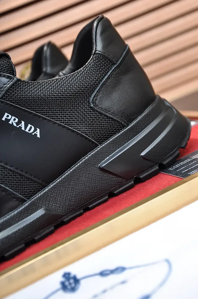 Prada Black Mixed-Material Lifestyle Sneaker 2