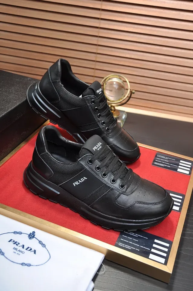 Prada Black Mixed-Material Lifestyle Sneaker 6