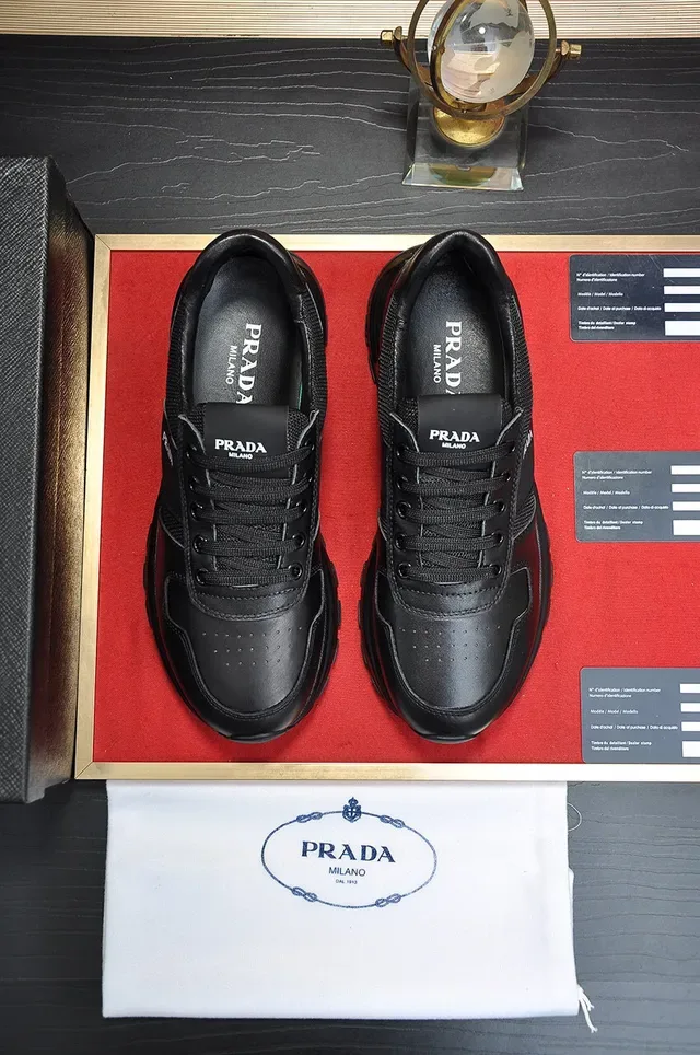 Prada Black Mixed-Material Lifestyle Sneaker 9