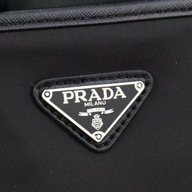 Prada Black Rectangular Nylon Body Front Zip Pocket Messenger Bag 2