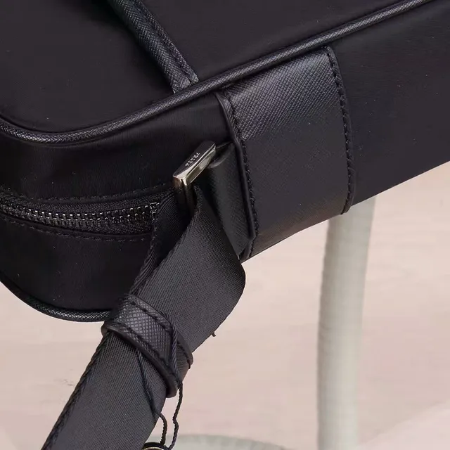 Prada Black Rectangular Nylon Body Front Zip Pocket Messenger Bag 5
