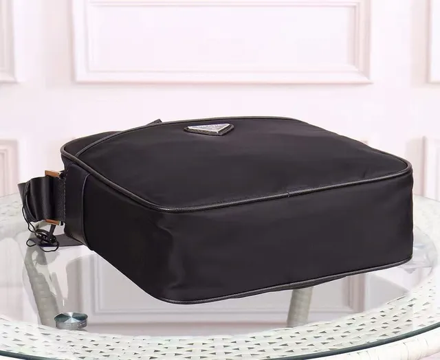 Prada Black Rectangular Nylon Body Front Zip Pocket Messenger Bag 7