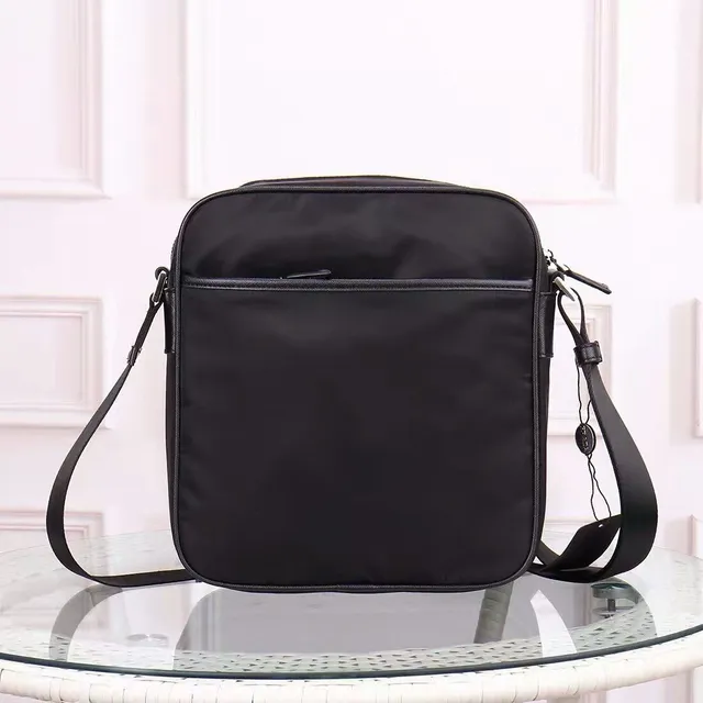 Prada Black Rectangular Nylon Body Front Zip Pocket Messenger Bag 8