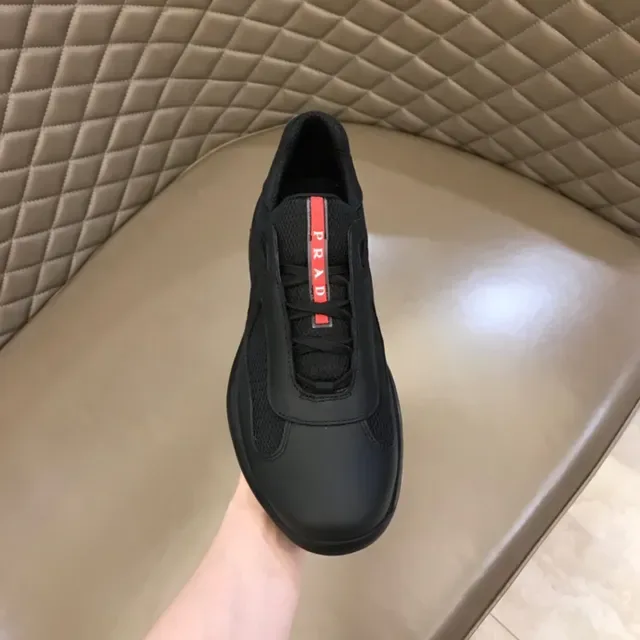 Prada Black Red Laceless Slip-On Mesh And Synthetic Overlay Construction Lifestyle Sneakers 3
