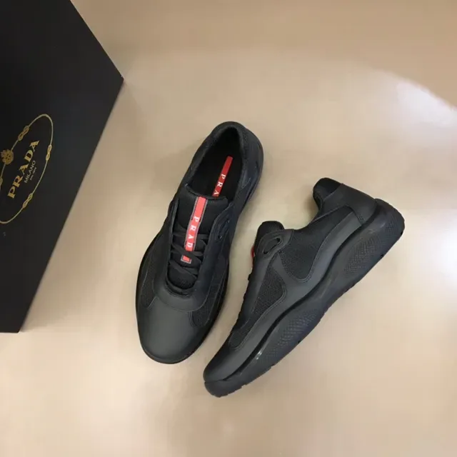 Prada Black Red Laceless Slip-On Mesh And Synthetic Overlay Construction Lifestyle Sneakers 5