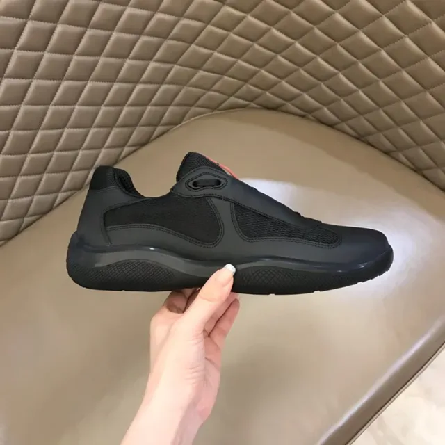 Prada Black Red Laceless Slip-On Mesh And Synthetic Overlay Construction Lifestyle Sneakers 6