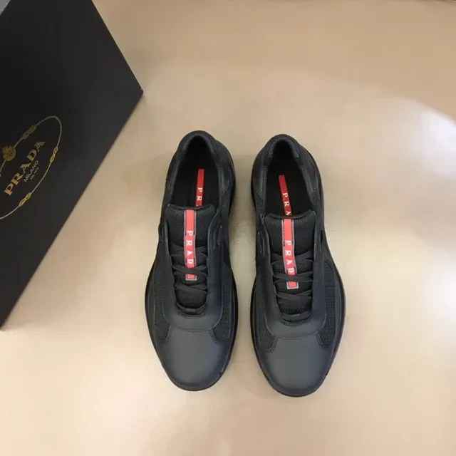 Prada Black Red Laceless Slip-On Mesh And Synthetic Overlay Construction Lifestyle Sneakers 7