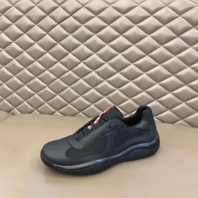 Prada Black Red Laceless Slip-On Mesh And Synthetic Overlay Construction Lifestyle Sneakers 8