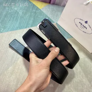 Prada Black Saffiano Leather Belt