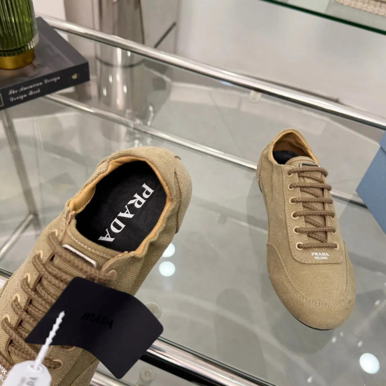 Prada Canvas Low-Top Lace-Up Casual Shoe 2