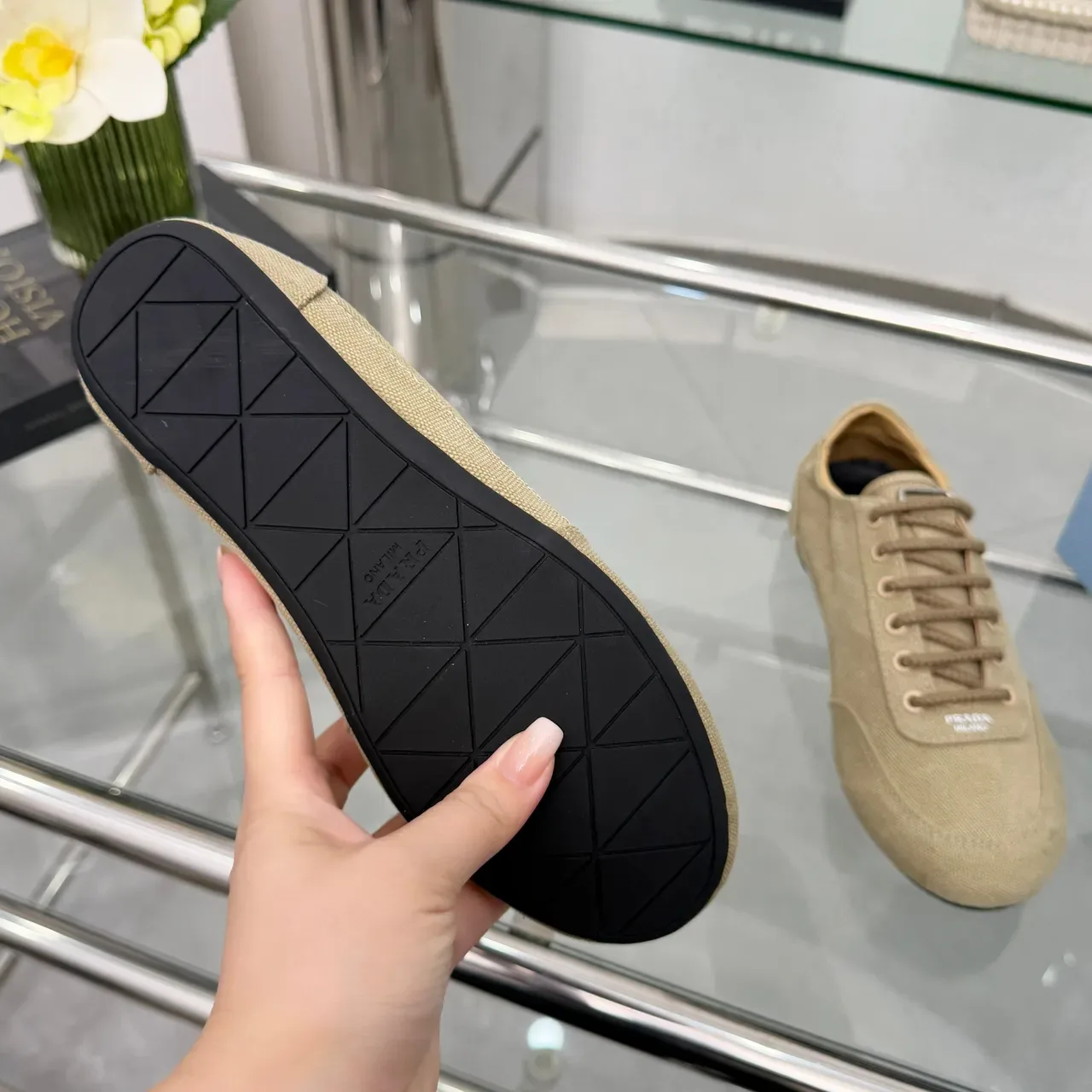 Prada Canvas Low-Top Lace-Up Casual Shoe 3