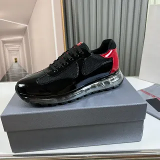 Prada Cloudbust Sneakers Lifestyle Noir et Rouge Malla Patent
