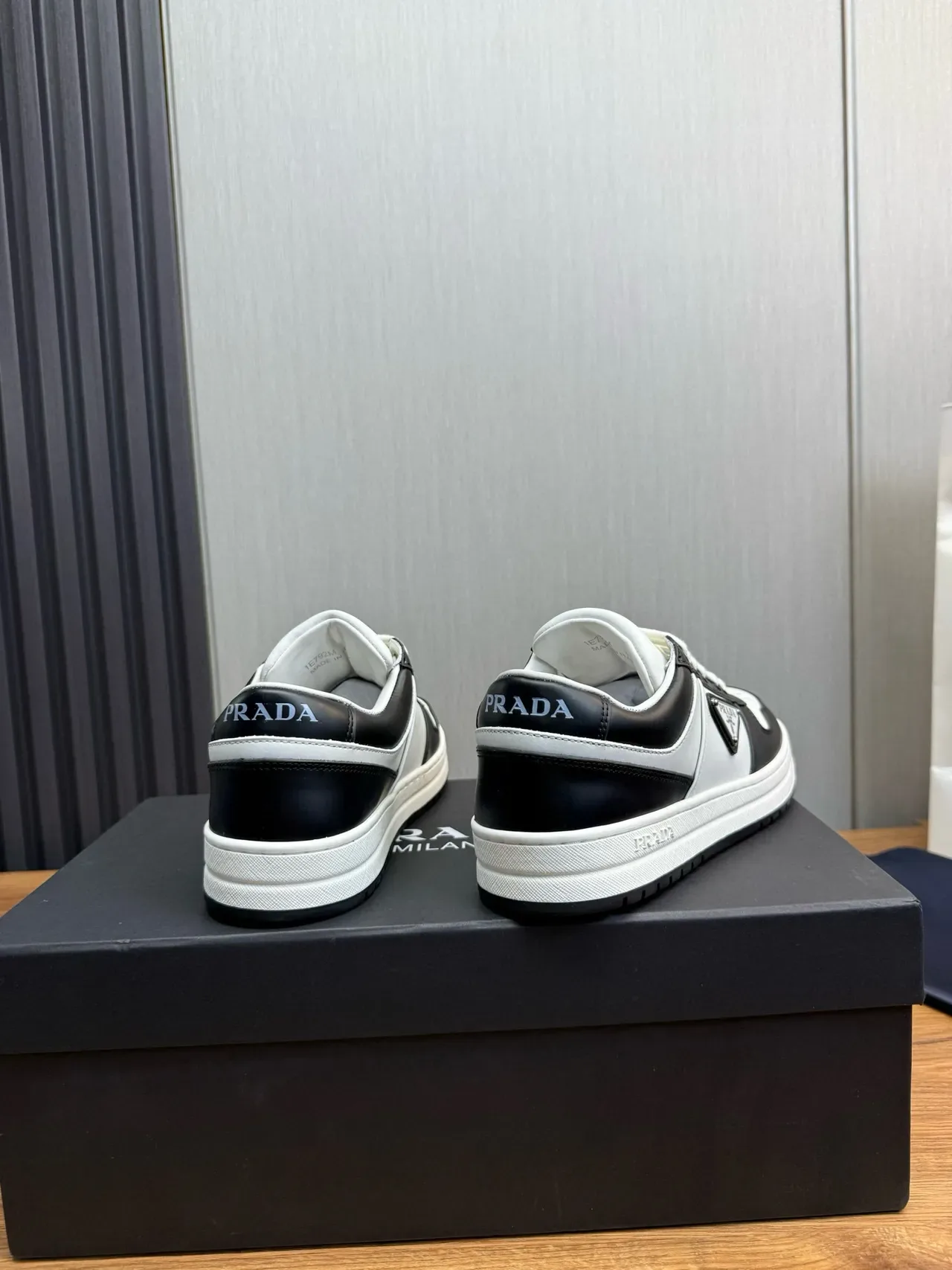 Prada Cloudbust Black and White Leather Lifestyle Sneakers 4