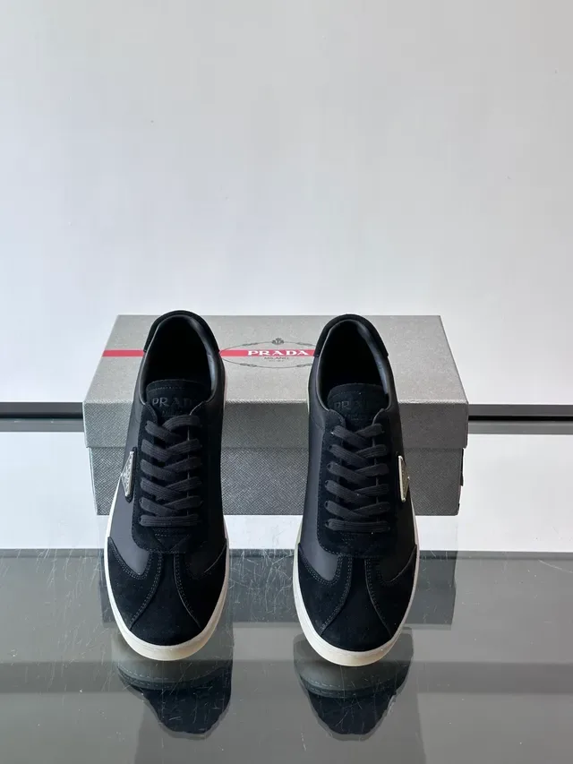 Prada Cloudbust Black Beige Low-Top Mixed-Material Upper Lifestyle Sneakers 4