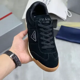 Prada Cloudbust Sneakers Lifestyle Noir Beige Daim Semelle Caoutchouc