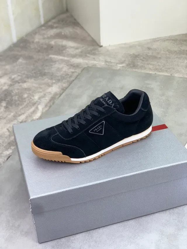 Prada Cloudbust Sneakers Lifestyle Noir Beige Daim Semelle Caoutchouc 5