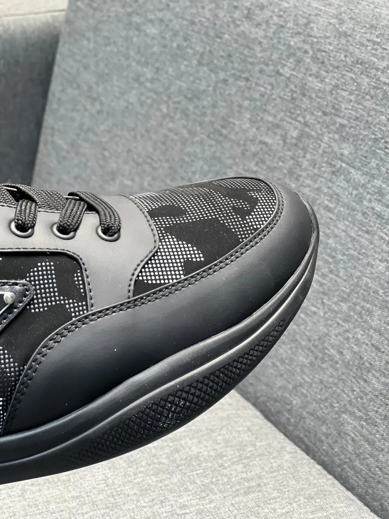 Prada Cloudbust Black Gray Low-Top Camo-Print Lifestyle Sneakers 2