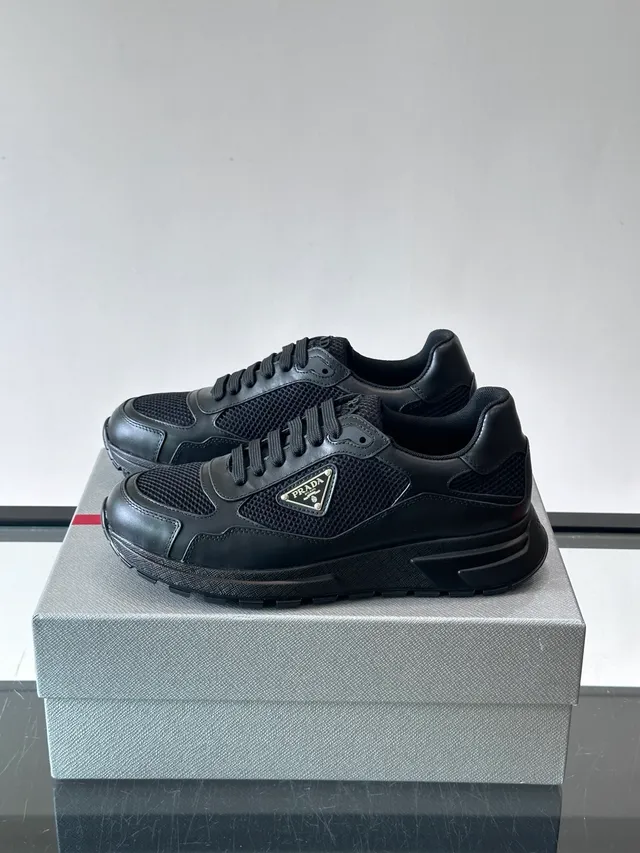 Prada Cloudbust Black Mesh and Leather Lifestyle Sneakers 5