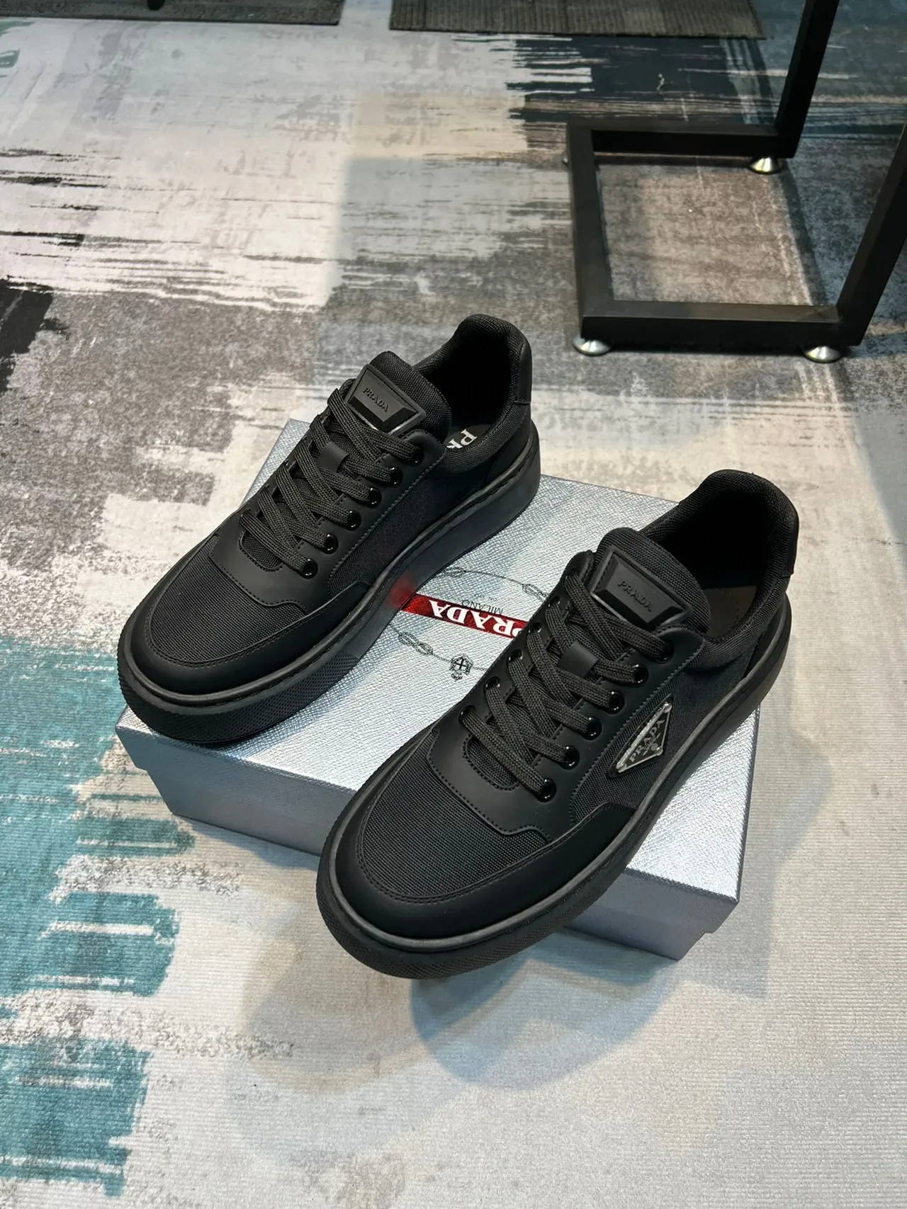 Prada Cloudbust Black Platform Lifestyle Sneakers 5