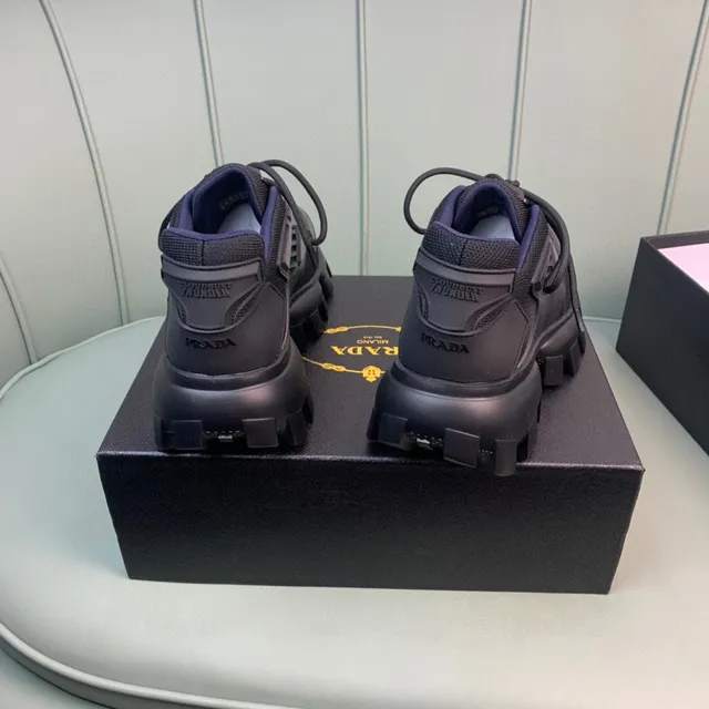 Prada Cloudbust Black Purple Lug Sole Iridescent Accents Chunky Sneakers 3