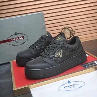 Prada Cloudbust أسود كويلتد منصة أسلوب حياة حذاء رياضي
