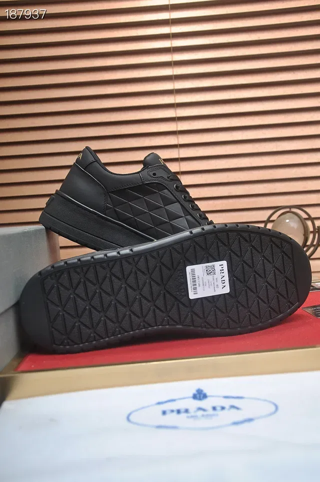Prada Cloudbust Black Quilted Platform Lifestyle Sneakers 4