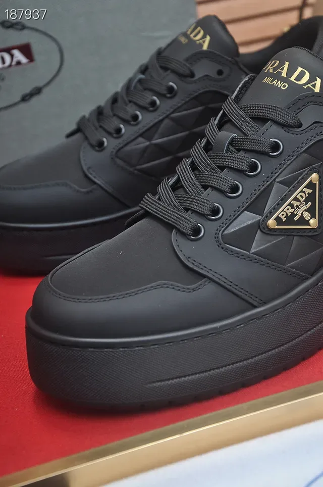 Prada Cloudbust Black Quilted Platform Lifestyle Sneakers 7