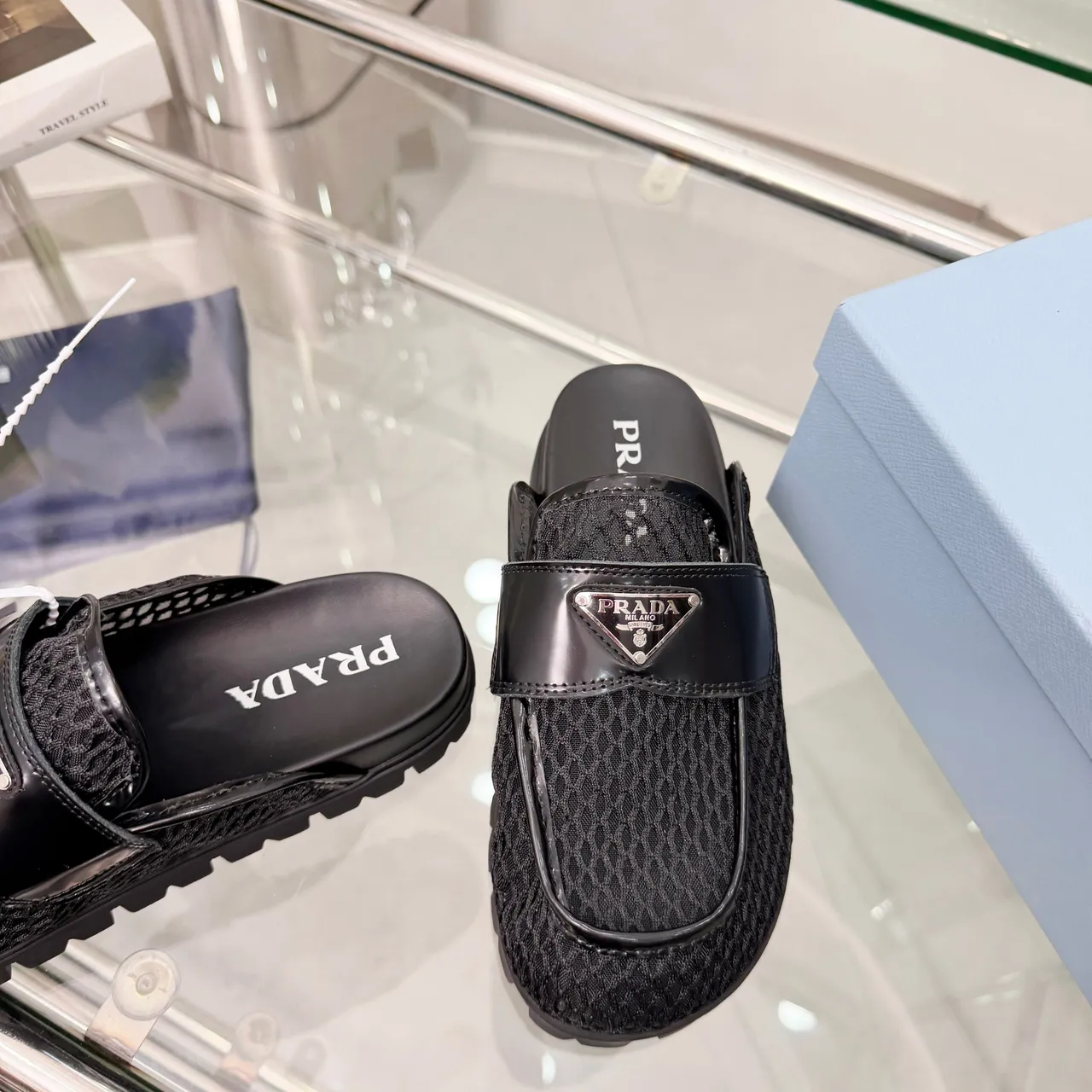 Prada Cloudbust Black Textured Knit Loafer 2