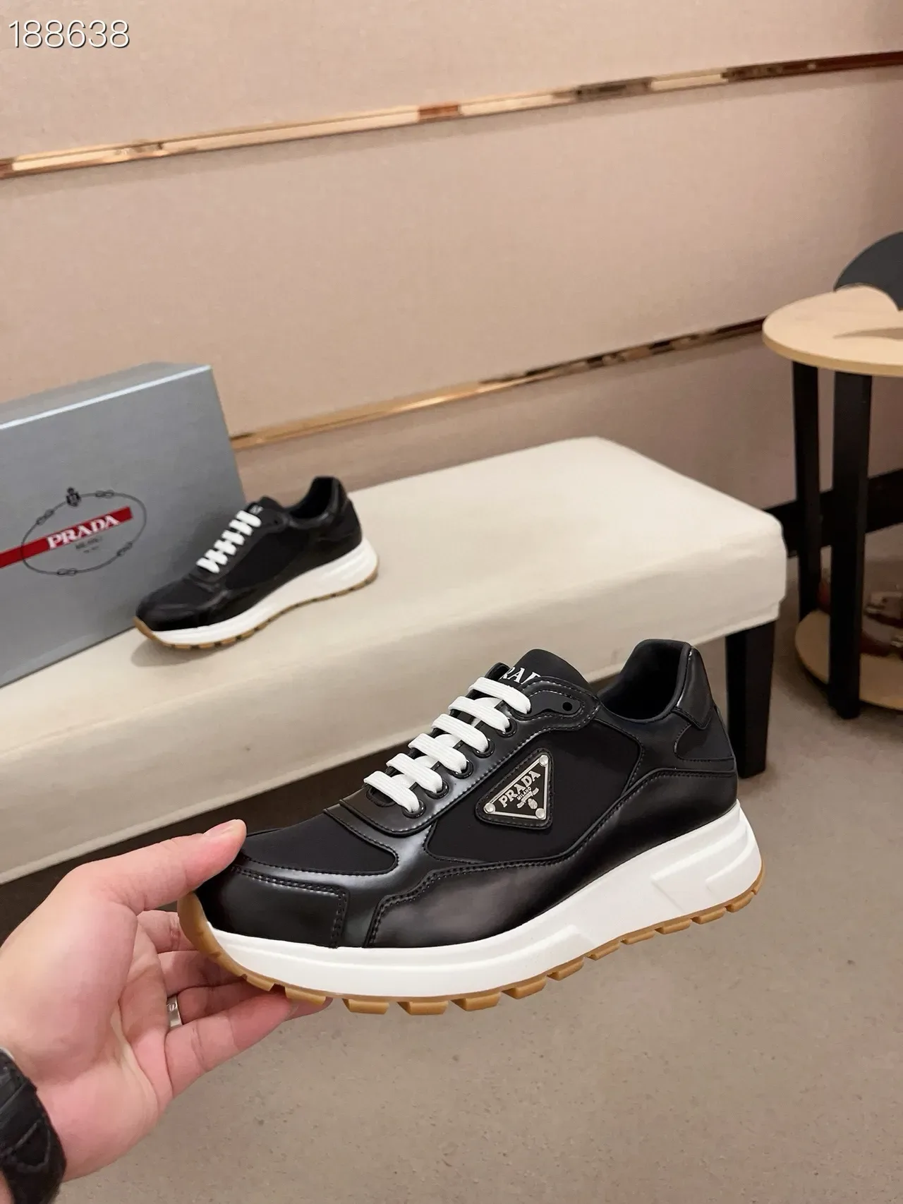 Prada Cloudbust Black White Gum Lifestyle Sneakers 4