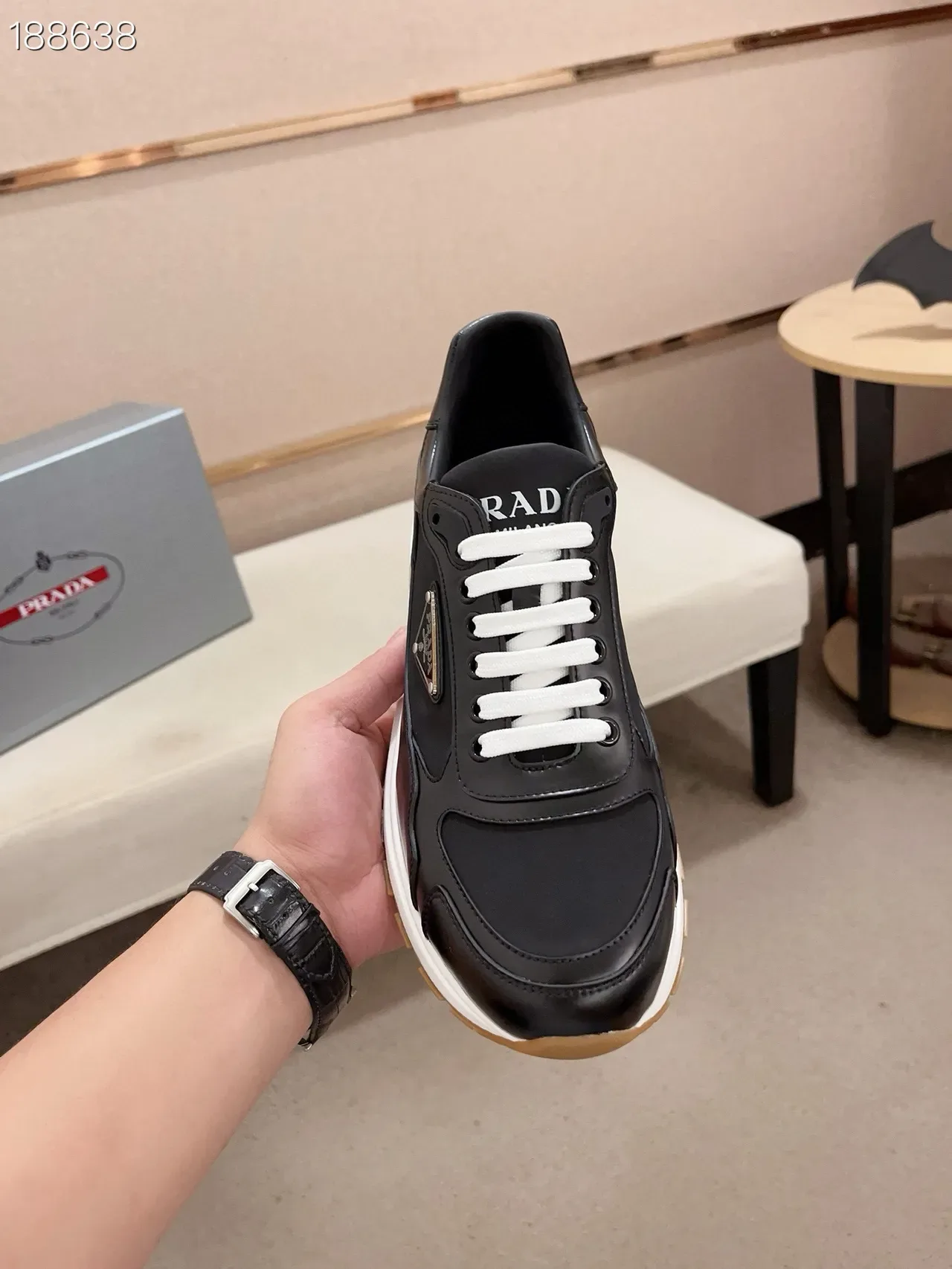 Prada Cloudbust Black White Gum Lifestyle Sneakers 5