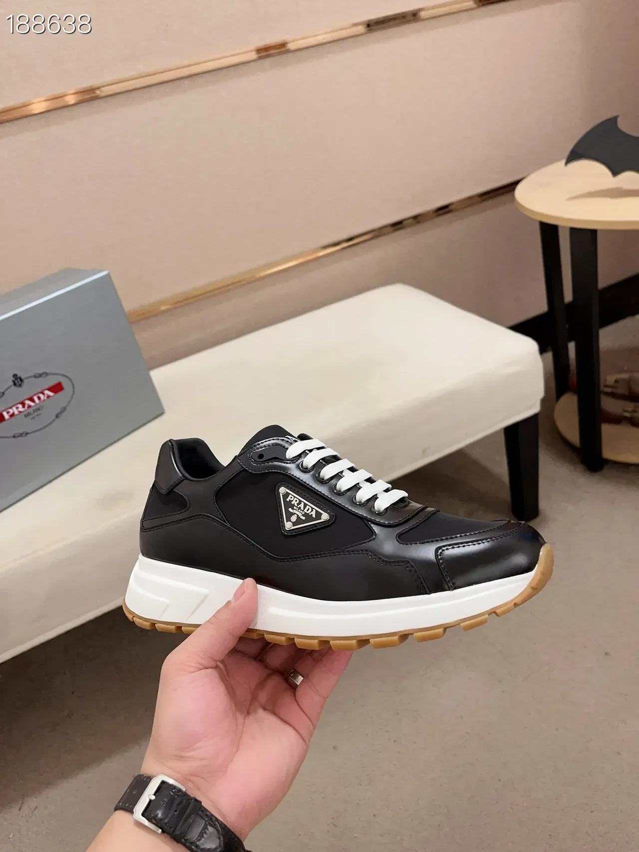 Prada Cloudbust Black White Gum Lifestyle Sneakers 7