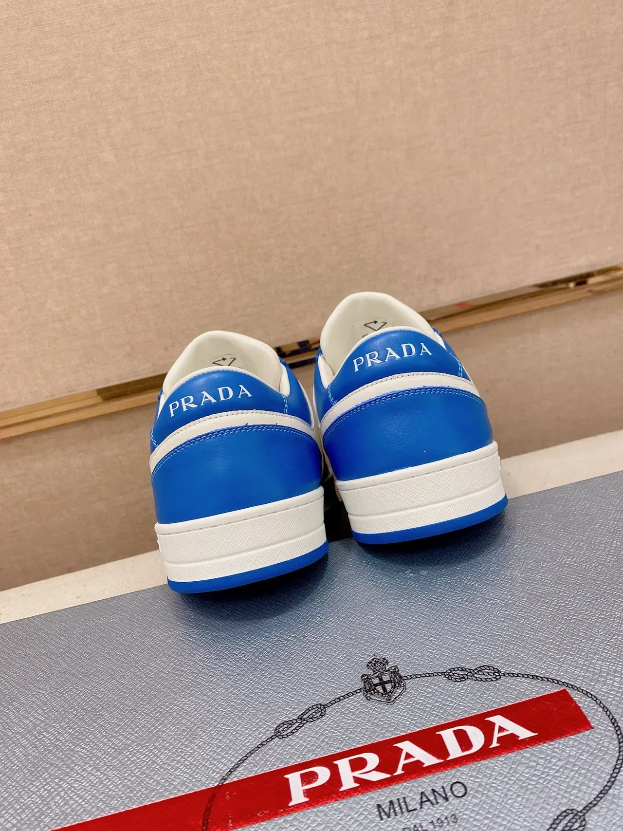 Prada Cloudbust Color-Block White and Blue Lifestyle Sneakers 3