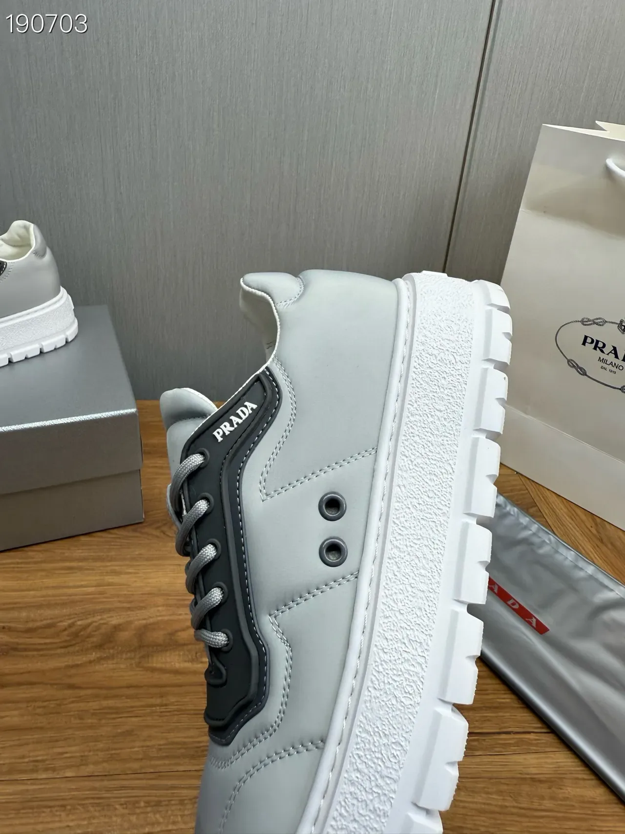 Prada Cloudbust Light Gray and Dark Gray Lifestyle Sneakers 3