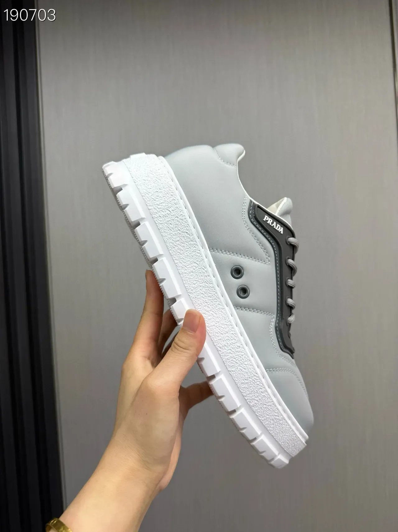 Prada Cloudbust Light Gray and Dark Gray Lifestyle Sneakers 4