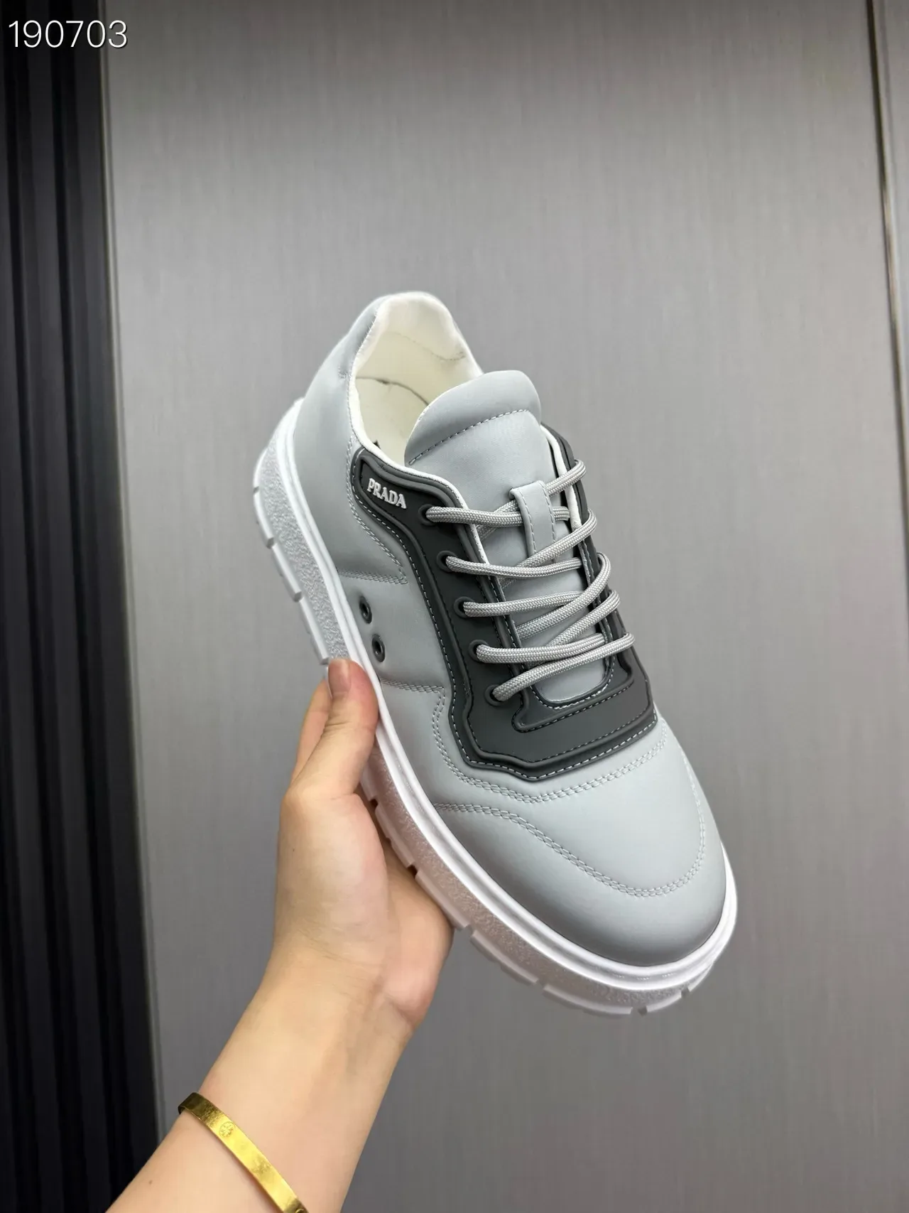 Prada Cloudbust Light Gray and Dark Gray Lifestyle Sneakers 5